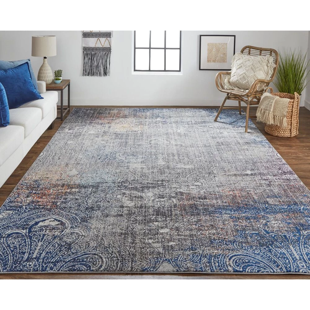 Feizy Rugs Bellini I39CV 5'3" x 7'6" Gray and Blue Area Rug Feizy Rugs Bellini I39CV 5'3" X 7'6" Gray And Blue Area Rug -Carpet And Flooring Stores 6030631 2
