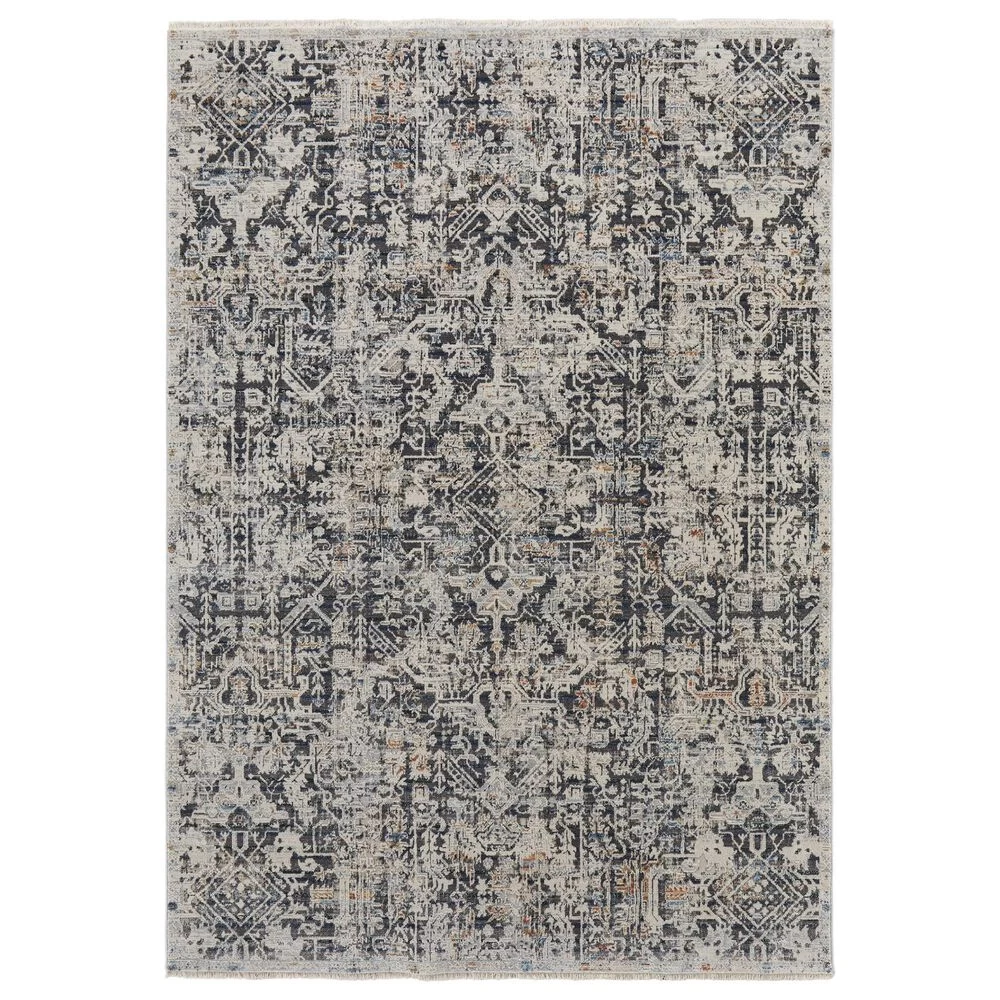 Feizy Rugs Kaia 5' x 7'9" Navy and Beige Area Rug Feizy Rugs Kaia 5' X 7'9" Navy And Beige Area Rug -Carpet And Flooring Stores 6040820 1