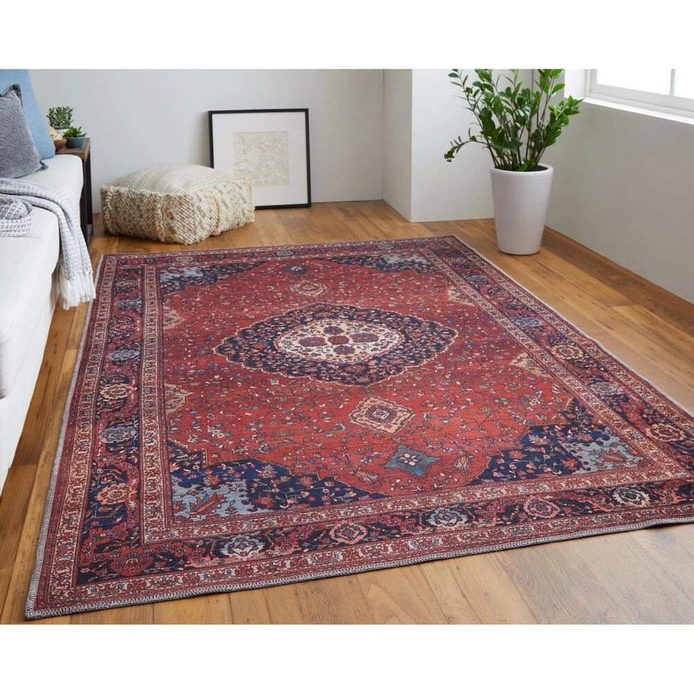 Feizy Rugs Rawlins 39HDF 3'11" x 6' Red and Navy Area Rug Feizy Rugs Rawlins 39HDF 3'11" X 6' Red And Navy Area Rug -Carpet And Flooring Stores 6043436 2