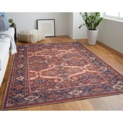 Feizy Rugs Rawlins 39HMF 5'3" X 7'6" Red And Navy Area Rug -Carpet And Flooring Stores 6043923 2