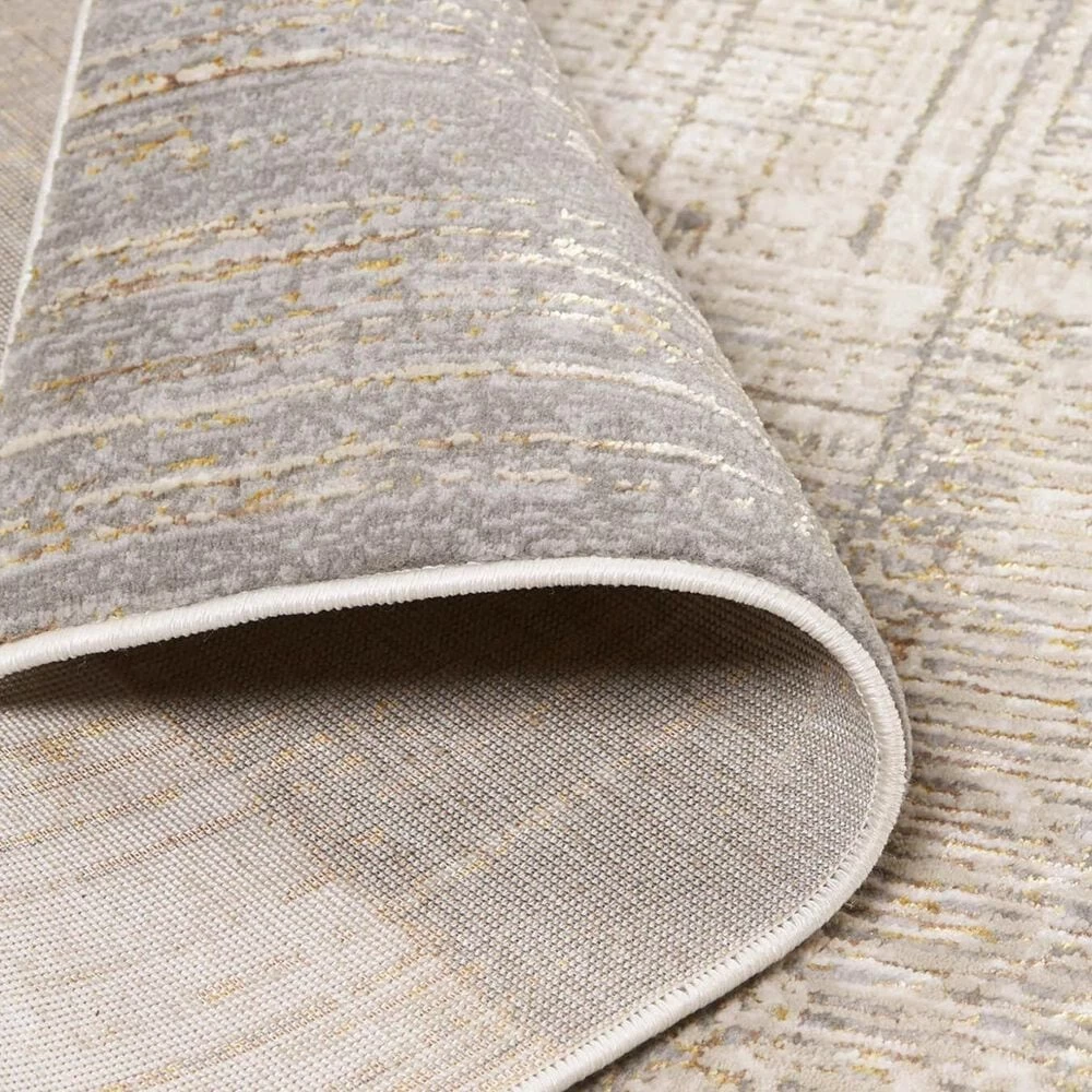 Feizy Rugs Aura 3736F 3'11" x 6' Gold and Beige Area Rug Feizy Rugs Aura 3736F 3'11" X 6' Gold And Beige Area Rug -Carpet And Flooring Stores 6072203 2