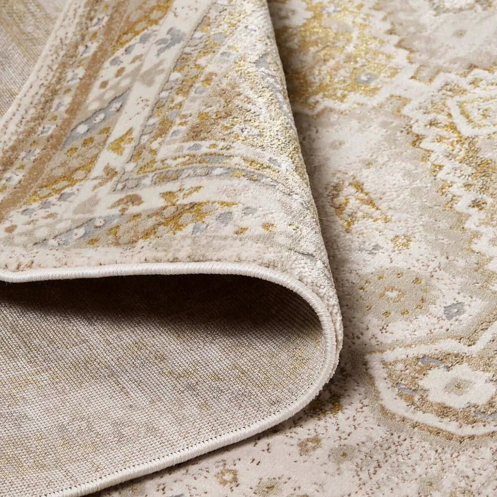 Feizy Rugs Aura 3738F 3'11" x 6' Gold and Ivory Area Rug Feizy Rugs Aura 3738F 3'11" X 6' Gold And Ivory Area Rug -Carpet And Flooring Stores 6072294 3