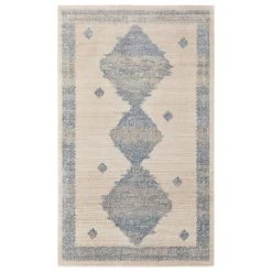 Feizy Rugs Camellia Geometric 4'3" X 6'3" Blue And Ivory Area Rug