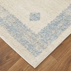 Feizy Rugs Camellia Geometric 4'3" X 6'3" Blue And Ivory Area Rug 2 Feizy Rugs Camellia Geometric 4'3" X 6'3" Blue And Ivory Area Rug -Carpet And Flooring Stores 6083572 3