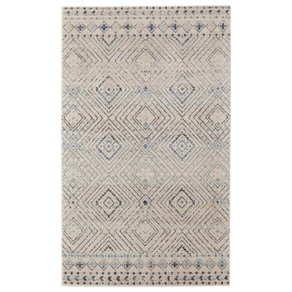 Feizy Rugs Camellia 4'3" x 6'3" Ivory and Blue Area Rug Feizy Rugs Camellia 4'3" X 6'3" Ivory And Blue Area Rug -Carpet And Flooring Stores 6084000 1