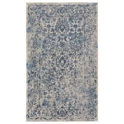 Feizy Rugs Camellia 39KMF 4'3" X 6'3" Blue And Ivory Area Rug