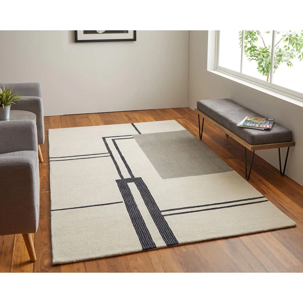 Feizy Rugs Maguire 3'6" x 5'6" Ivory and Gray Area Rug Feizy Rugs Maguire 3'6" X 5'6" Ivory And Gray Area Rug -Carpet And Flooring Stores 6157509 2