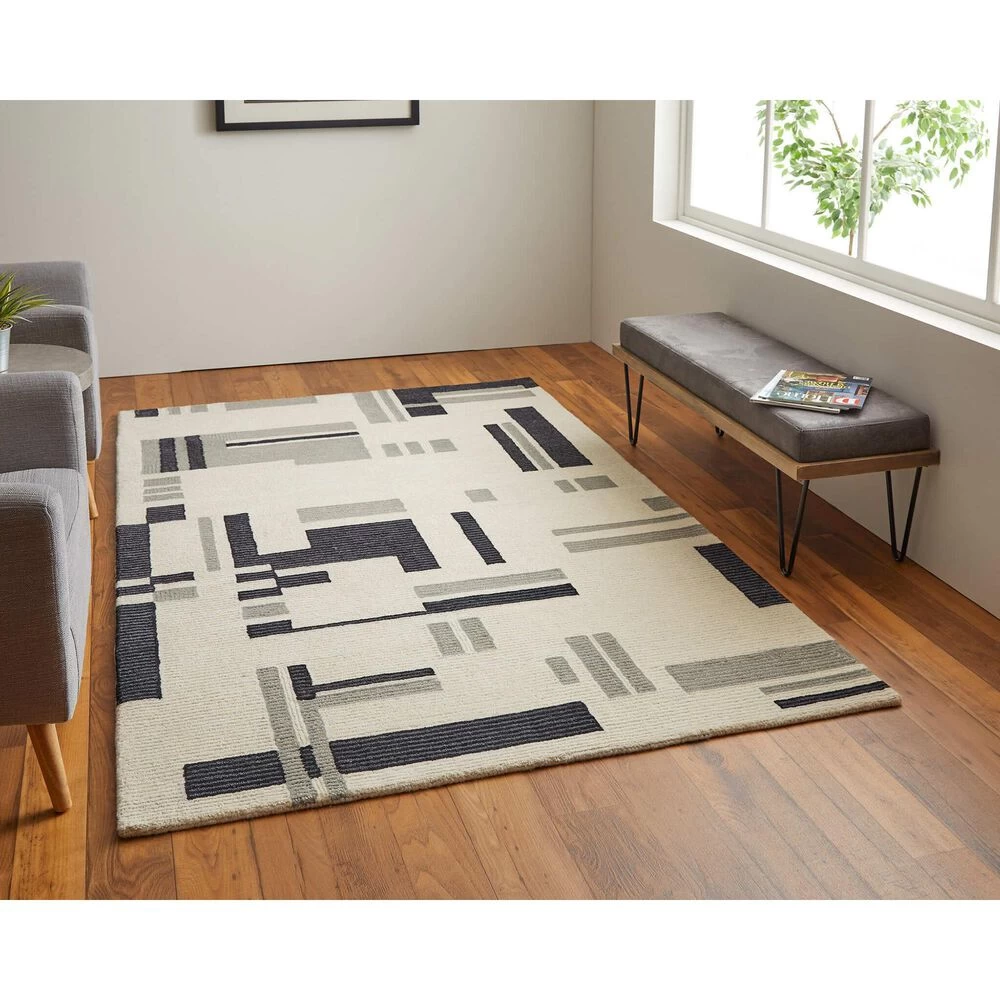 Feizy Rugs Maguire 8903F 3'6" x 5'6" Ivory and Black Area Rug Feizy Rugs Maguire 8903F 3'6" X 5'6" Ivory And Black Area Rug -Carpet And Flooring Stores 6157780 2