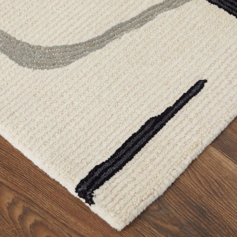 Feizy Rugs Maguire 8905F 3'6" x 5'6" Ivory and Black Area Rug Feizy Rugs Maguire 8905F 3'6" X 5'6" Ivory And Black Area Rug -Carpet And Flooring Stores 6157921 3