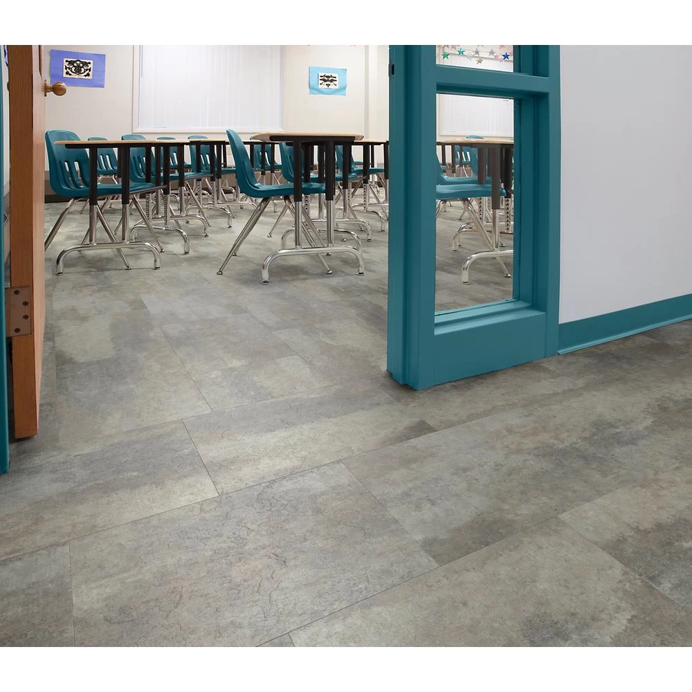 Floorworks Quarry Slate 12 in. x 18 in. Luxury Vinyl Tile Flooring (24 Tiles/36 sq. ft.) Floorworks Quarry Slate 12 In. X 18 In. Luxury Vinyl Tile Flooring (24 Tiles/36 Sq. Ft.) -Carpet And Flooring Stores