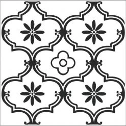 D-C-Fix Floor Tiles Self Adhesive Vinyl Flooring Black White Floral Tile Kitchen Bathroom 1mÂ²