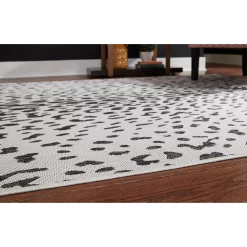 Samya Black/White Indoor/Outdoor Leopard Print Medium Rug Signature Design By Ashley Contemporary Area Rugs Samya Black/White Indoor/Outdoor Medium Rug -Carpet And Flooring Stores b36a0ff97c404497ac0d18d30ad4ccce 1