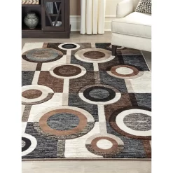 Guintte Black/Brown/Cream Medium Rug Signature Design By Ashley Contemporary Area Rugs Guintte Black/Brown/Cream Medium Rug -Carpet And Flooring Stores rugs20 20contemporary r403971 b3 1