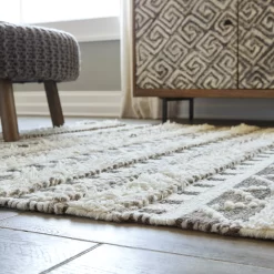 Karalee Ivory/Brown Medium Rug Signature Design By Ashley Contemporary Area Rugs Karalee Ivory/Brown Medium Rug -Carpet And Flooring Stores rugs20 20contemporary r404441 b5