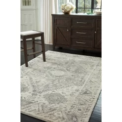 Precia Gray/Cream Large Rug Signature Design By Ashley Casual Area Rugs Precia Gray/Cream Large Rug 2 Precia Gray/Cream Large Rug Signature Design By Ashley Casual Area Rugs Precia Gray/Cream Large Rug -Carpet And Flooring Stores vintage20casual20area20rugs r404131 b5